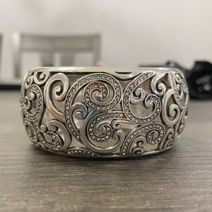 Brighton Silver/Crystal Hinged Bracelet